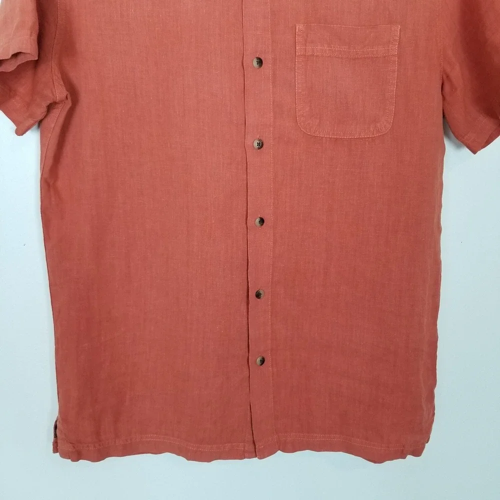 Gramicci Men Short Sleeve Button Down Shirt Sz M Burned Orange Short Sleeve - Picture 3 of 7
